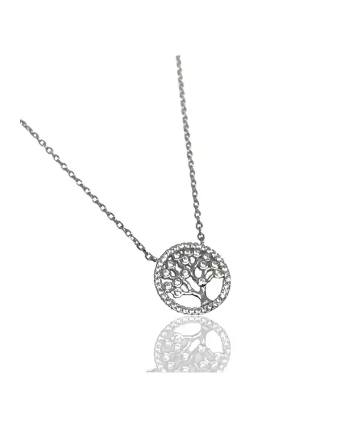 Tree of Life Necklace with Zircons - Silver 925