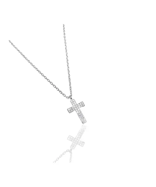 Cross with zircons - Silver 925 Gold Plated