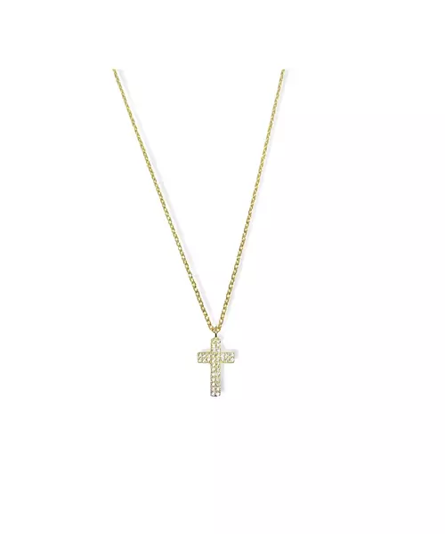 Cross with zircons - Silver 925 Gold Plated