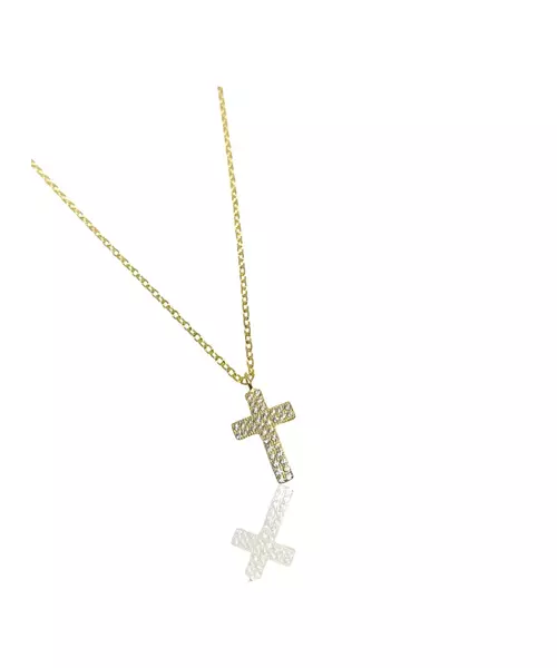 Cross with zircons - Silver 925 Gold Plated