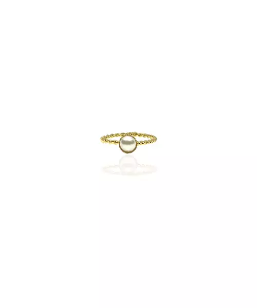 9ct Gold Ring - Twist Pearl