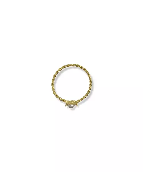 9ct Gold Ring - Twist Pearl