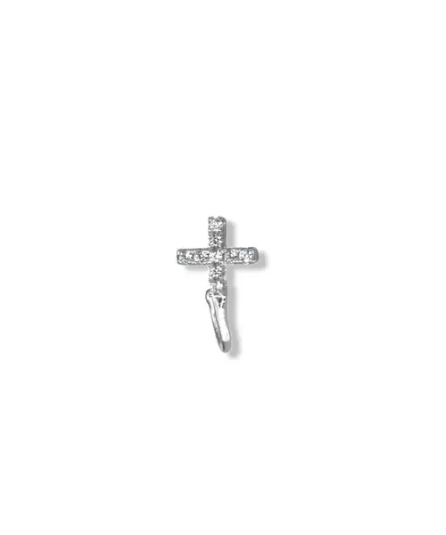 Cuff Earring Cross with zircons - Silver 925