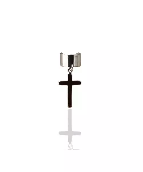 Cuff Earring Hanging Cross - Silver 925