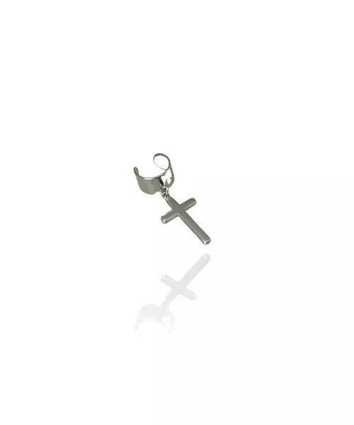 Cuff Earring Hanging Cross - Silver 925