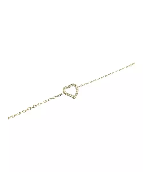 Heart with Zircons Bracelet - Silver 925