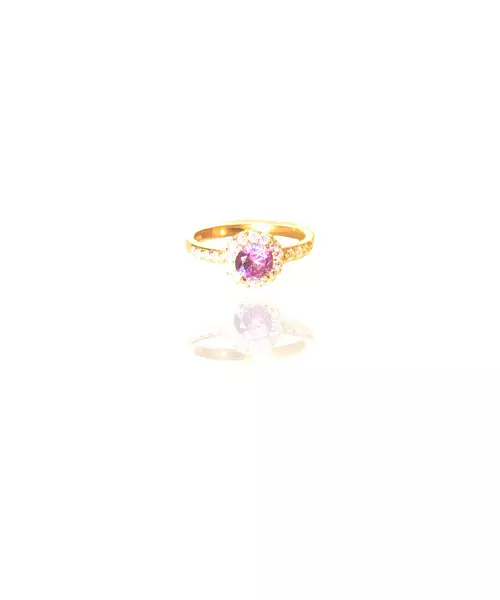 Diana Ring Lilac Round - Silver 925 Gold Plated