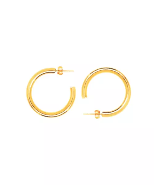 Chunky Hoops 3cm - Silver 925 Gold Plated