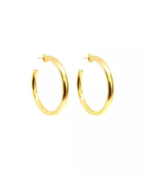 Chunky Hoops 4cm - Silver 925 Gold Plated