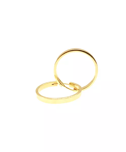 9ct Gold Hoops - Plain Thick Flat 4.4 cm