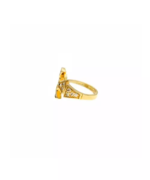 Silver 925 Gold Plated - Cross With Zircons