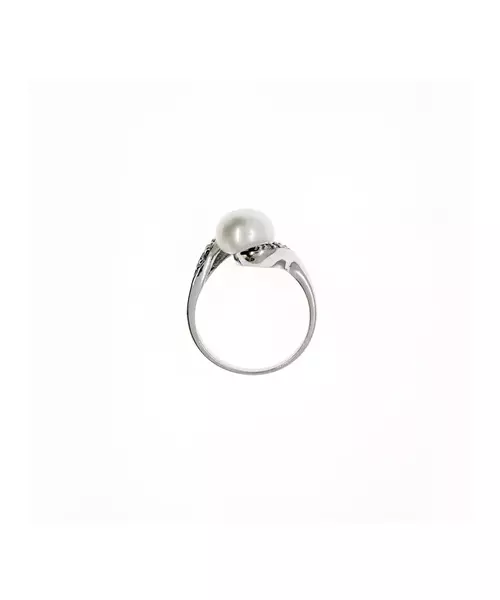 Silver 925 Ring - Pearl and Zircons