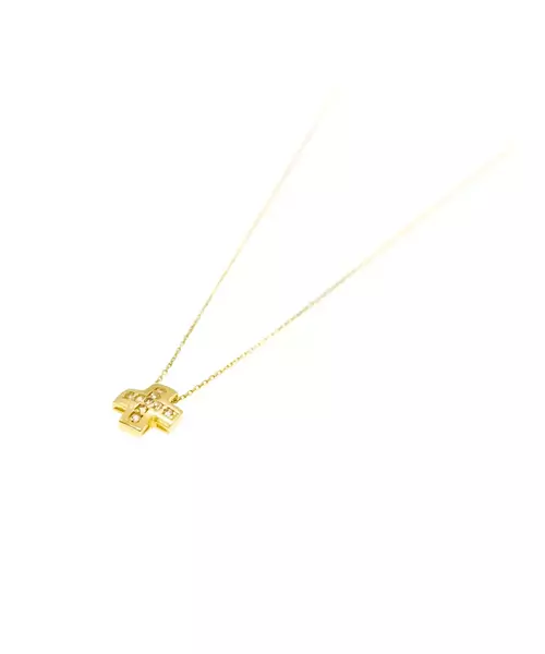 14ct Gold Necklace - Cross with Zircons