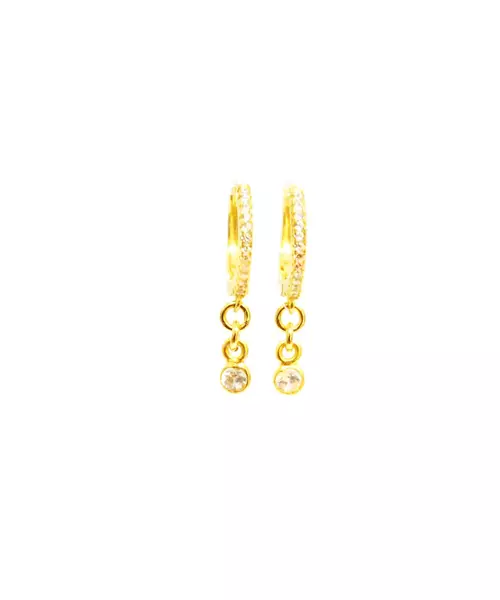 Small Hoops with  Zircons - Silver 925 and Gold Plated