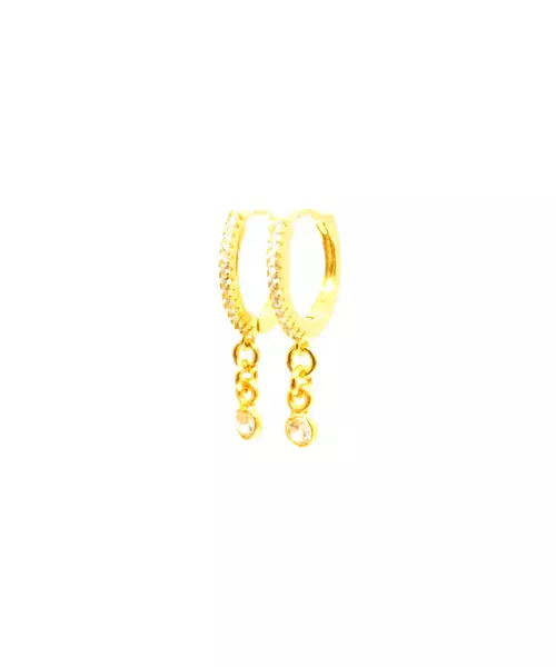 Small Hoops with  Zircons - Silver 925 and Gold Plated