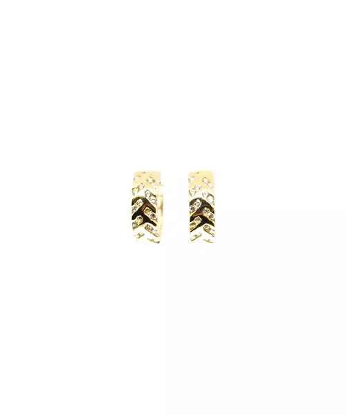 9ct Gold Hoops -Pattern Zircons