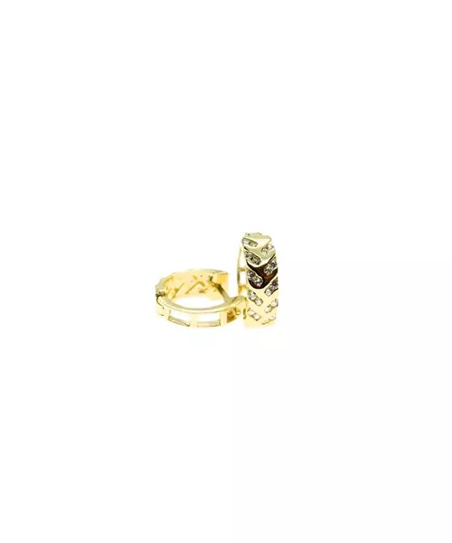 9ct Gold Hoops -Pattern Zircons