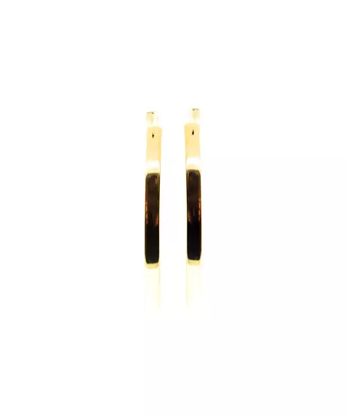 9ct Gold Hoops - Plain Thick Flat 4.4 cm