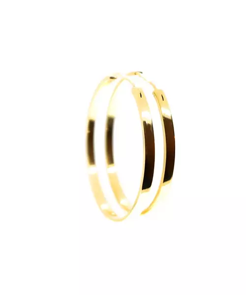 9ct Gold Hoops - Plain Thick Flat 4.4 cm