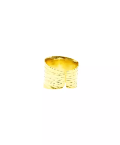 Ring Thick Textured- Silver 925 and Gold Plated