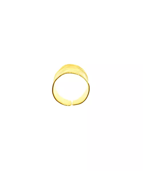 Ring Thick Textured- Silver 925 and Gold Plated