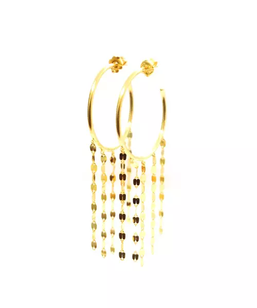 Hoops Hanging chains - Silver Gold Plated