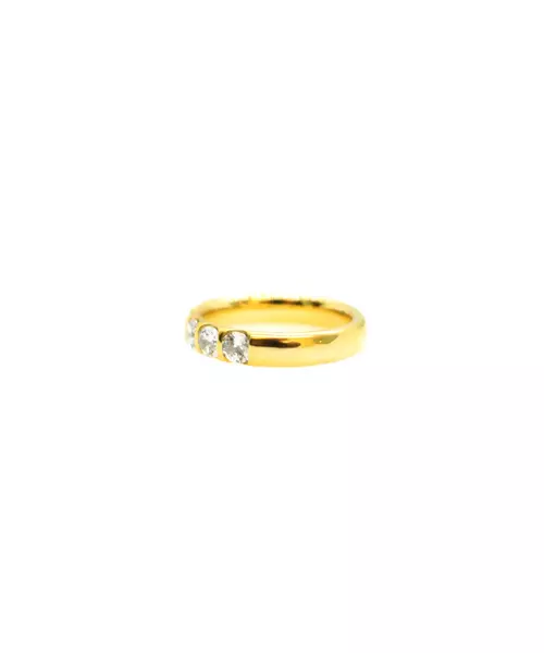 Silver 925 Gold Plated - Ring with White zircons