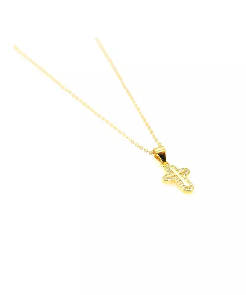 Necklace Cross with Zircons - Silver 925