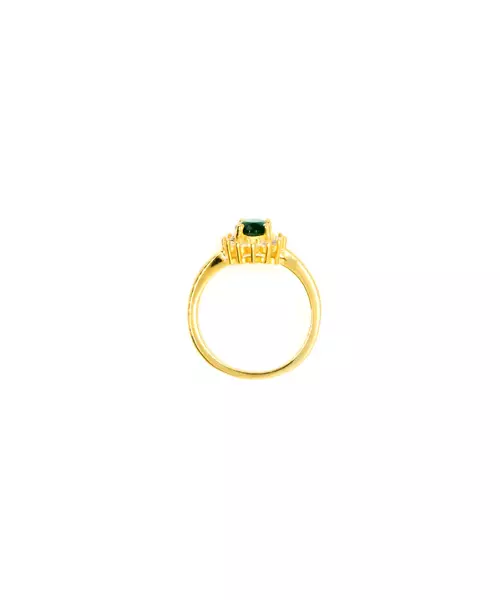 Diana Ring with Green stone- Silver 925 Gold Plated