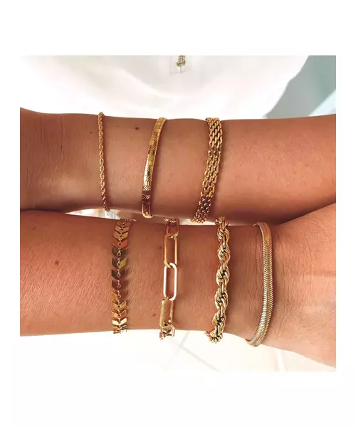 Twister Thin Bracelet - Stainless Steel Gold Plated