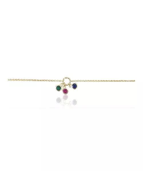 Bracelet Colored Zircons - Silver 925 and Gold Plated