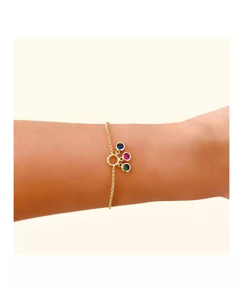 Bracelet Colored Zircons - Silver 925 and Gold Plated