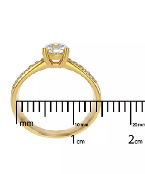 Silver 925 Gold Plated - Kiss with Zircons Ring