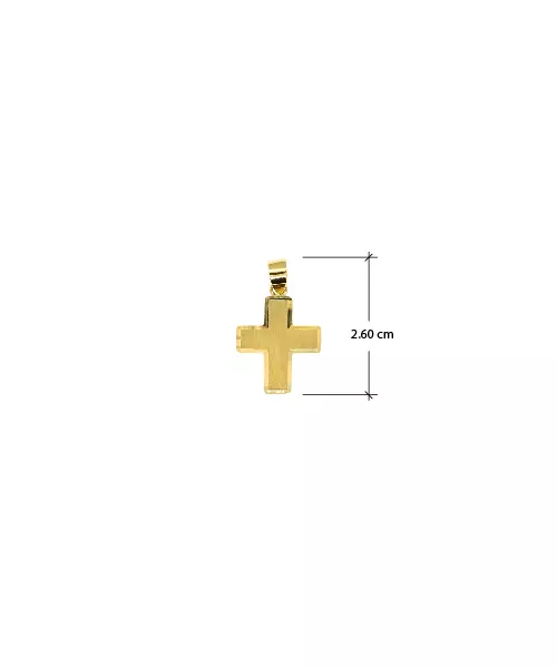 9ct Gold Cross - Squared Double Side