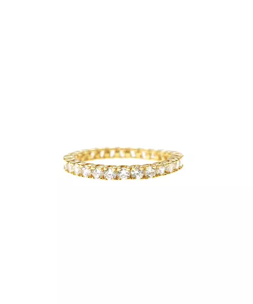 9ct Gold Ring - Infinity with Zircons