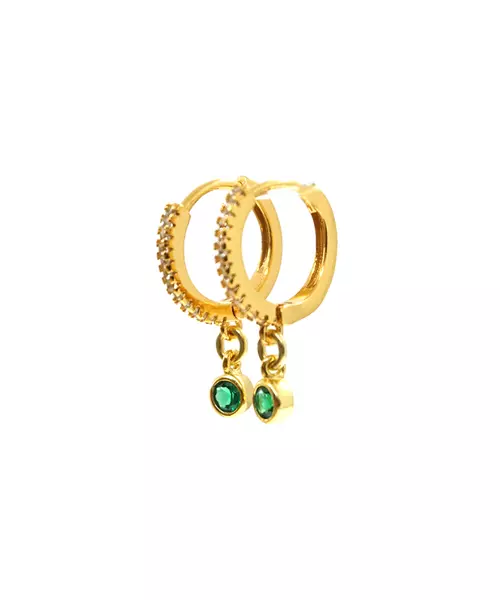 Small Hoops with Colored Zircons - Silver 925 and Gold Plated