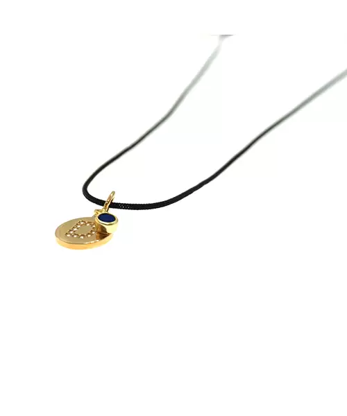 Necklace Letter & Colored Zircon- Silver 925 and Gold Plated