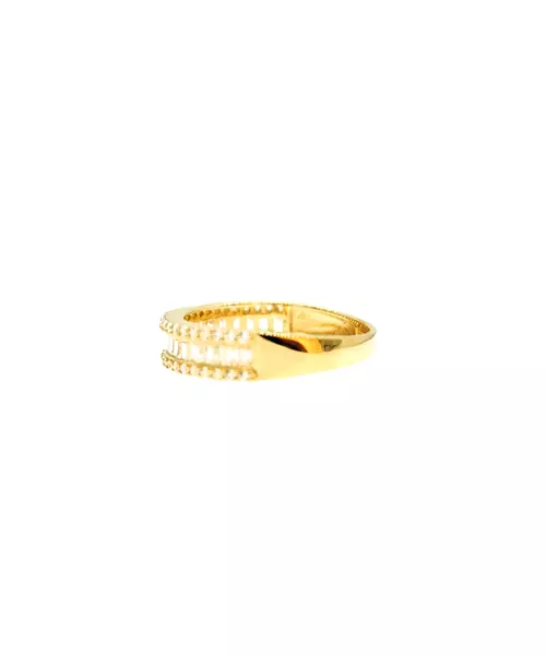 9ct Gold Baguette with Zircons  - Wedding Band