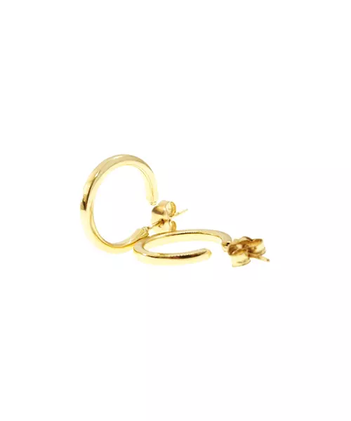 9ct Gold Hoops - Plain Thick Flat 1.7cm