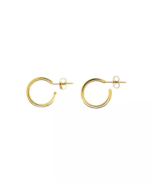 9ct Gold Hoops - Plain Thick Flat 1.7cm