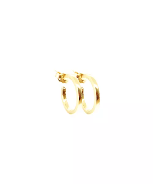 9ct Gold Hoops - Plain Thick Flat 1.7cm