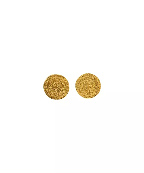 Phaistos Disk Flat Earrings - Silver 925 Gold Plated