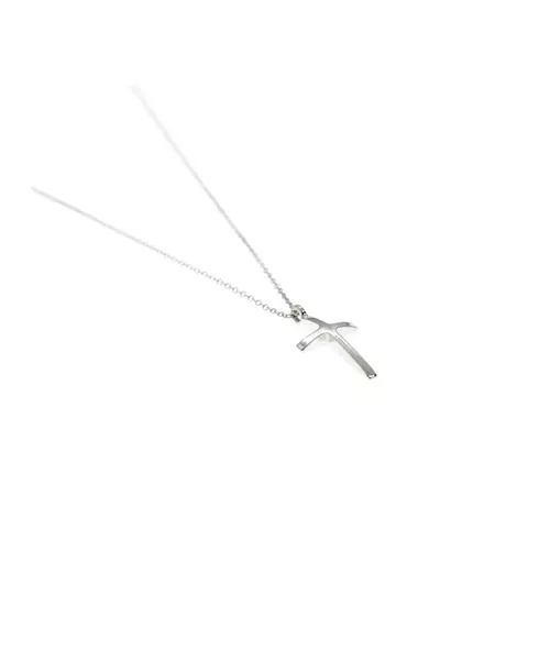 9ct White Gold Necklace - Cross