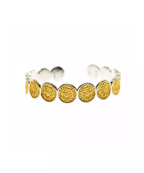 Phaistos Disk Double Color Bangle - Silver 925