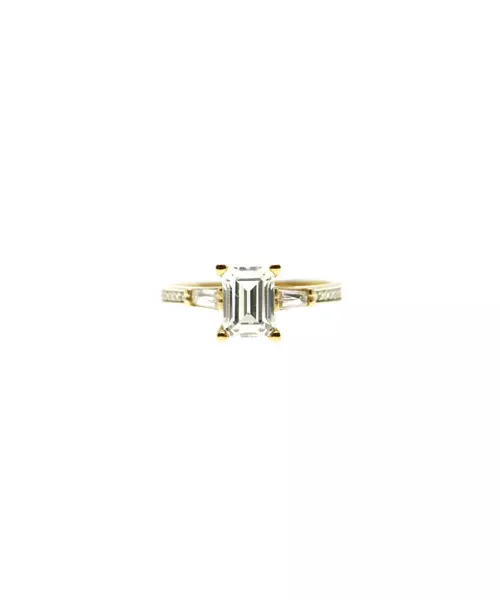 9ct Gold Ring - Baguette Emerald Style