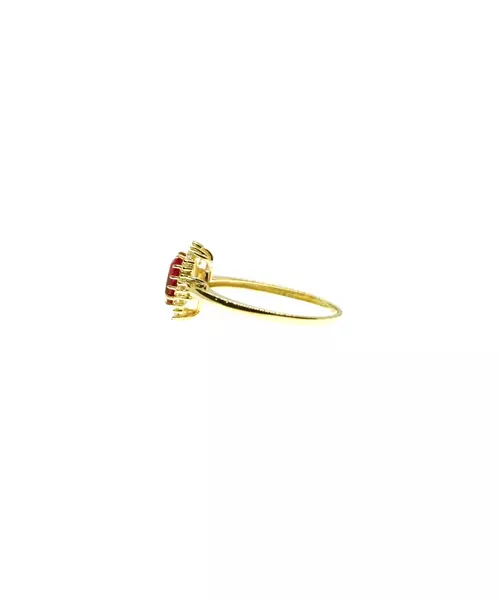 9ct Gold Ring - Diana Style Pink Zircon