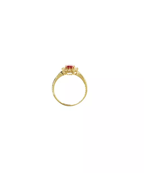 9ct Gold Ring - Diana Style Pink Zircon