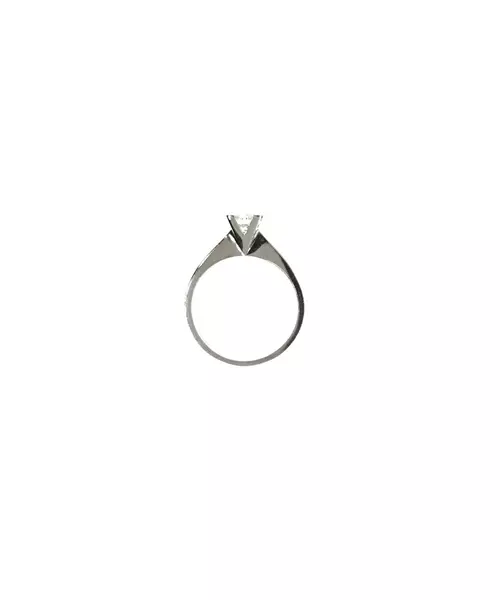 9ct White Gold Ring - One Big zircon Simple