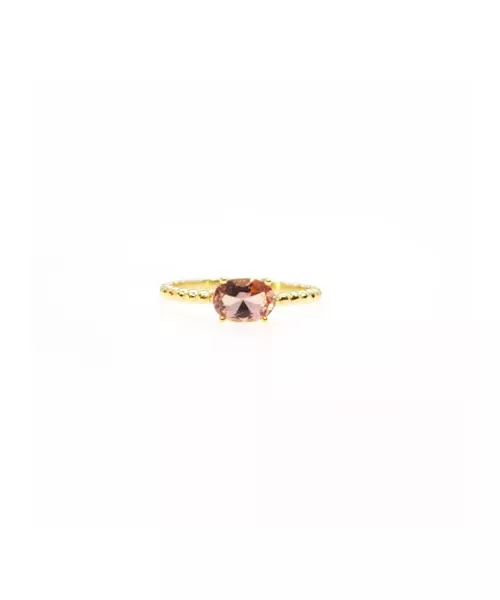 9ct Gold Ring - Oval Baby Pink Stone