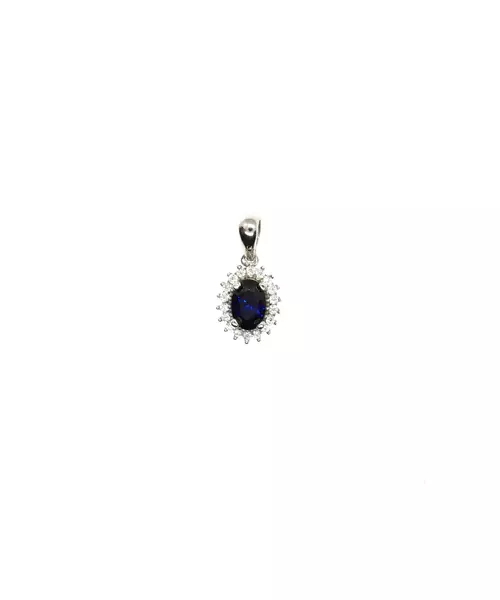 9ct White Gold - Diana Blue Pendant